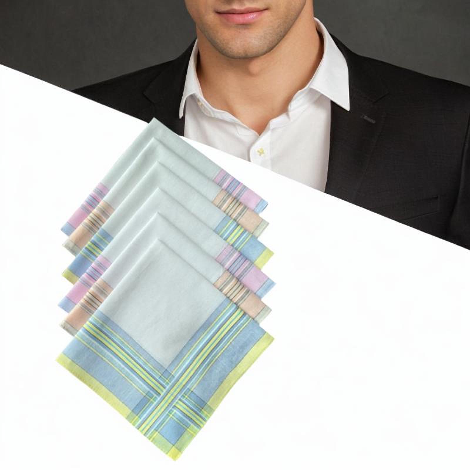 Handkerchief Cotton Men - ผ้าเช็ดหน้าผ้าฝ้ายสำหรับผู้ชาย 6 ชิ้น คละสีสำหรับงานฉลองวันเกิด