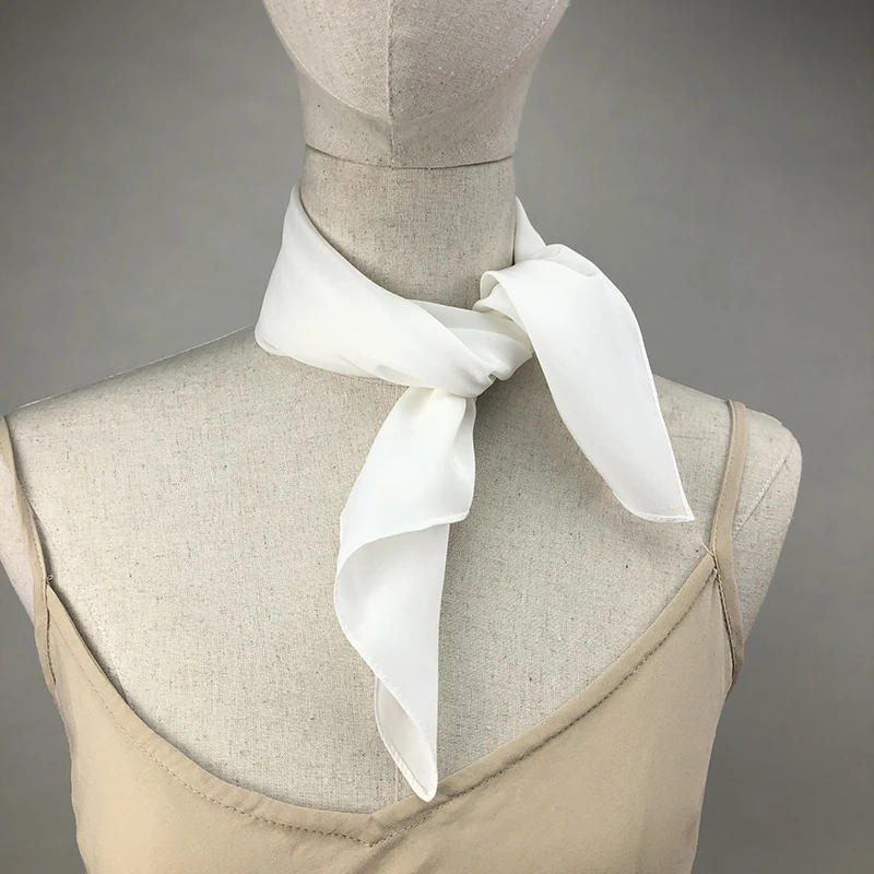 Head Wrap Turban - ใหม่ผู้หญิงผ้าพันคอผ้าไหมสแควร์คอผ้าคลุมไหล่เลดี้สีขาวผ้าพันคอผม Band Kerchief สําหรับ DIY ภาพวาด