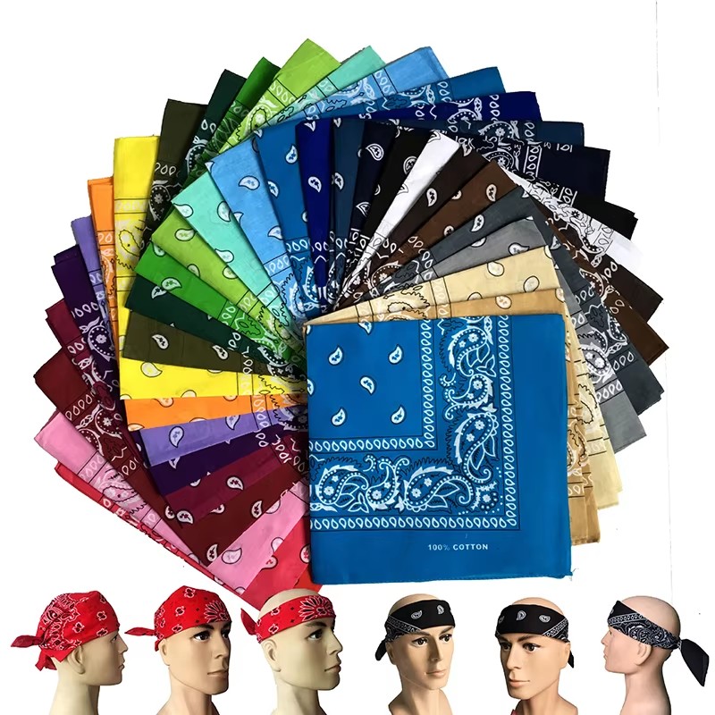 Handkerchief Cotton Men - 1/2/3Pcs Unisex ผู้ชายผู้หญิงผ้าฝ้ายผ้าพันคอ Hairband คาวบอย Mens