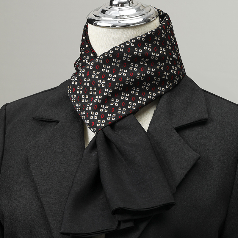 Scarf Silk Square - ผ้าพันคอผู้ชาย ผ้าไหมเทียม ผ้าพันคอสี่เหลี่ยมเล็ก สำหรับผูกคอเสื้อสูท ปกเสื้อเชิ้ต ผ้าพันคอธุรกิจ