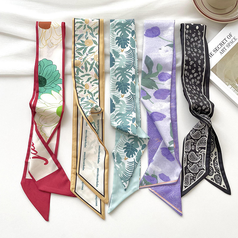 Head Wrap Turban - ใหม่แบรนด์หรูรุ่นผ้าพันคอผ้าไหมขนาดเล็กผู้หญิงผมวงกระเป๋ากระเป๋าถือริบบิ้นผ้าพันคอผ้าพันคอคอผ้าพันคอ