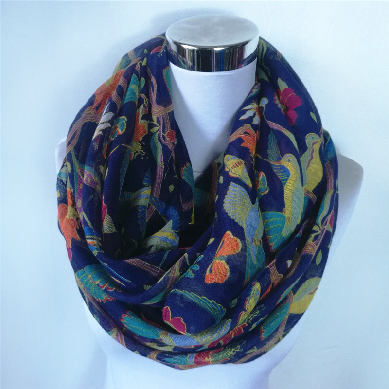 ใหม่ Magpie Bird พิมพ์เหนียว M - Infinity Scarf Knit บทวิจารณ์และราคา