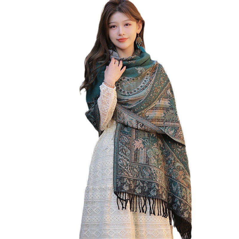 ผ้าพันคอแคชเมียร์ลายโบฮีเมียนแ - Pashmina Wrap Large บทวิจารณ์และราคา