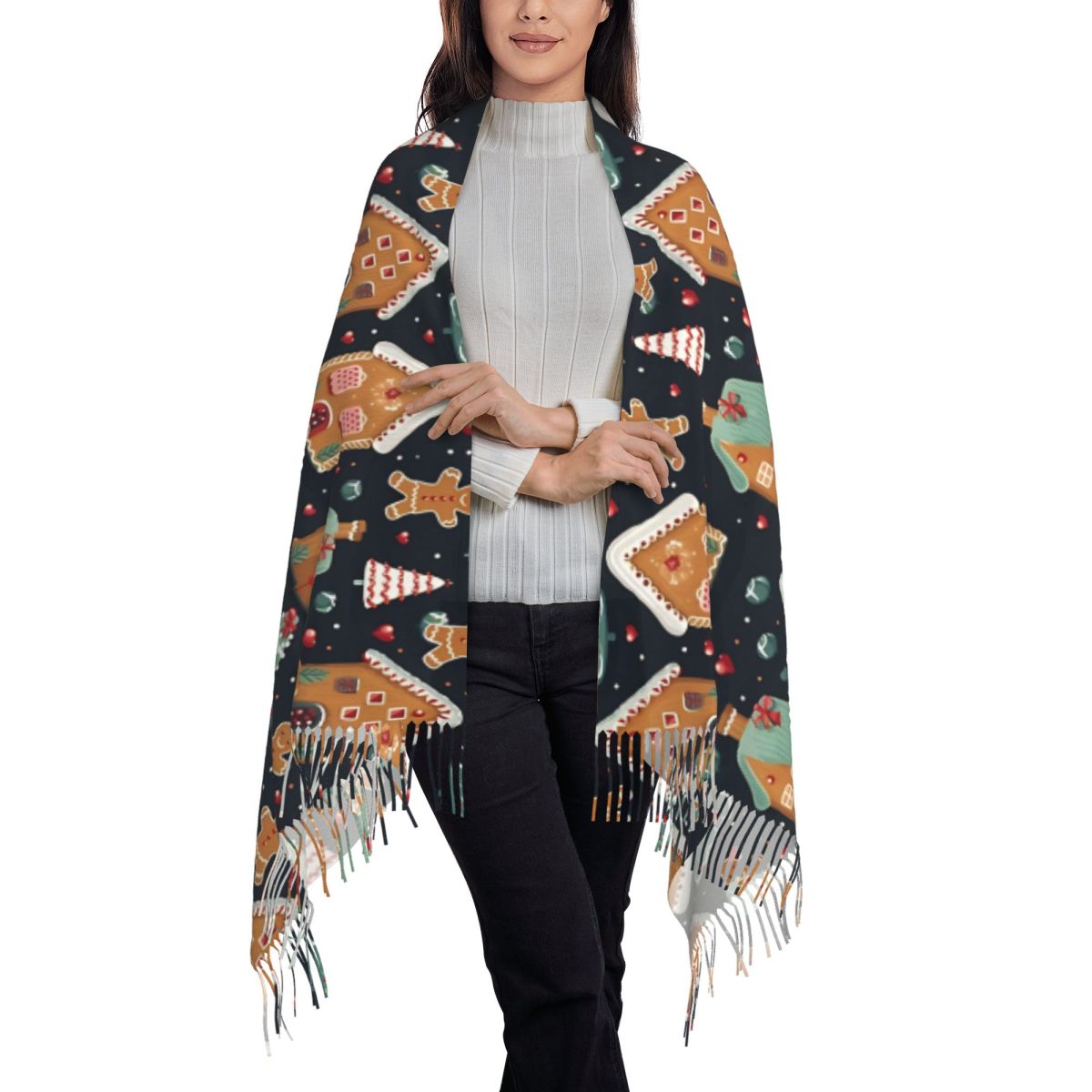 ความสุขในวันคริสต์มาส - ขนมปัง - Pashmina Wrap Large บทวิจารณ์และราคา