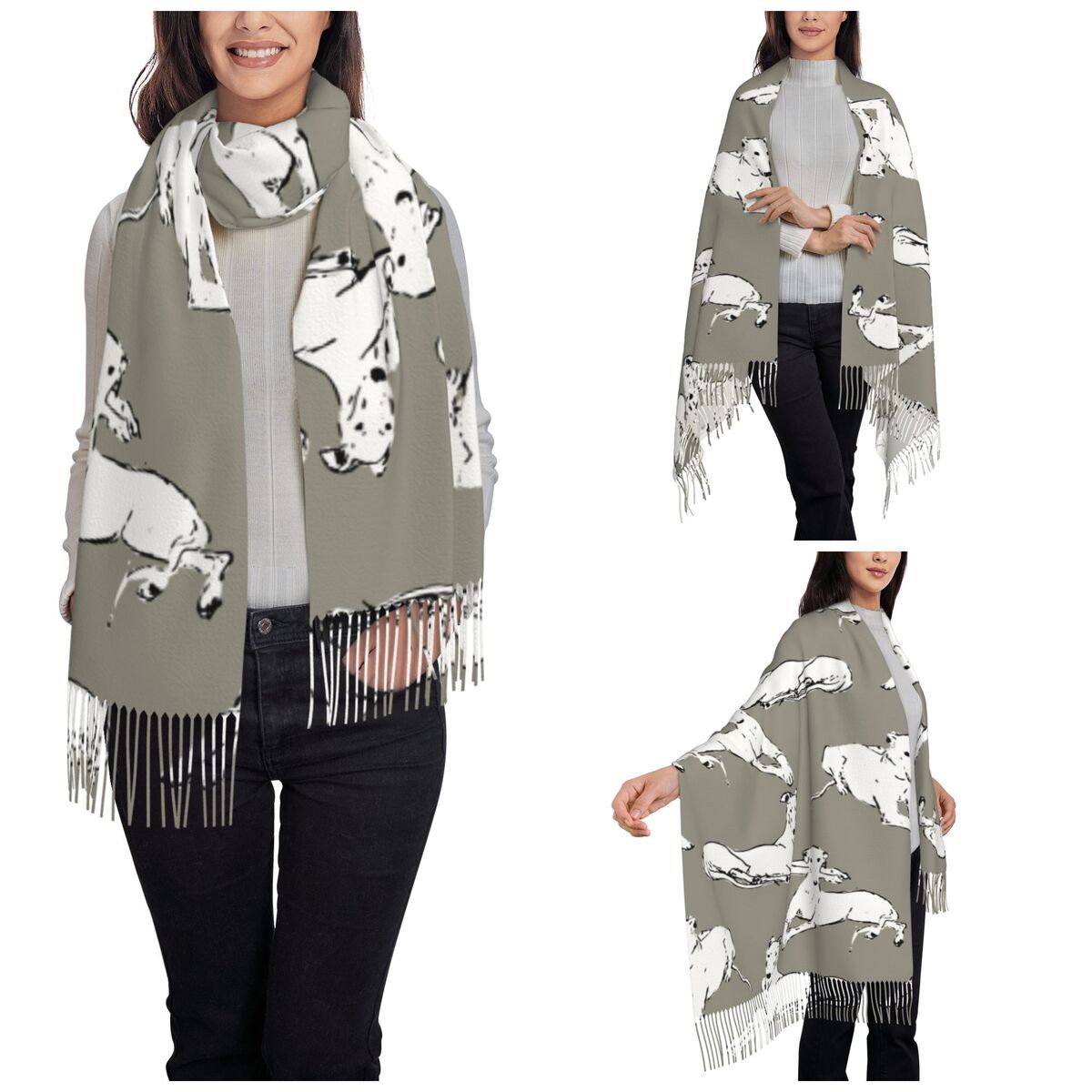 ผ้าพันคอพันธุ์เกรย์ฮาวด์และวิป - Pashmina Wrap Large บทวิจารณ์และราคา