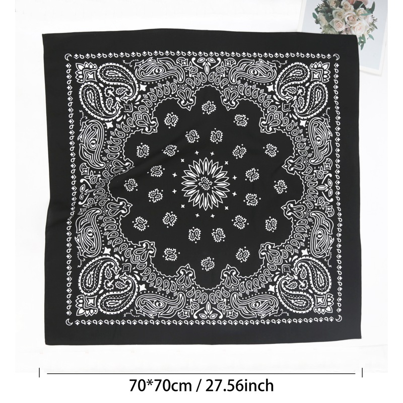 ผ้าพันคอฮิปฮอปลายเพสลีย์สีดำ ข - Bandana Cotton บทวิจารณ์และราคา