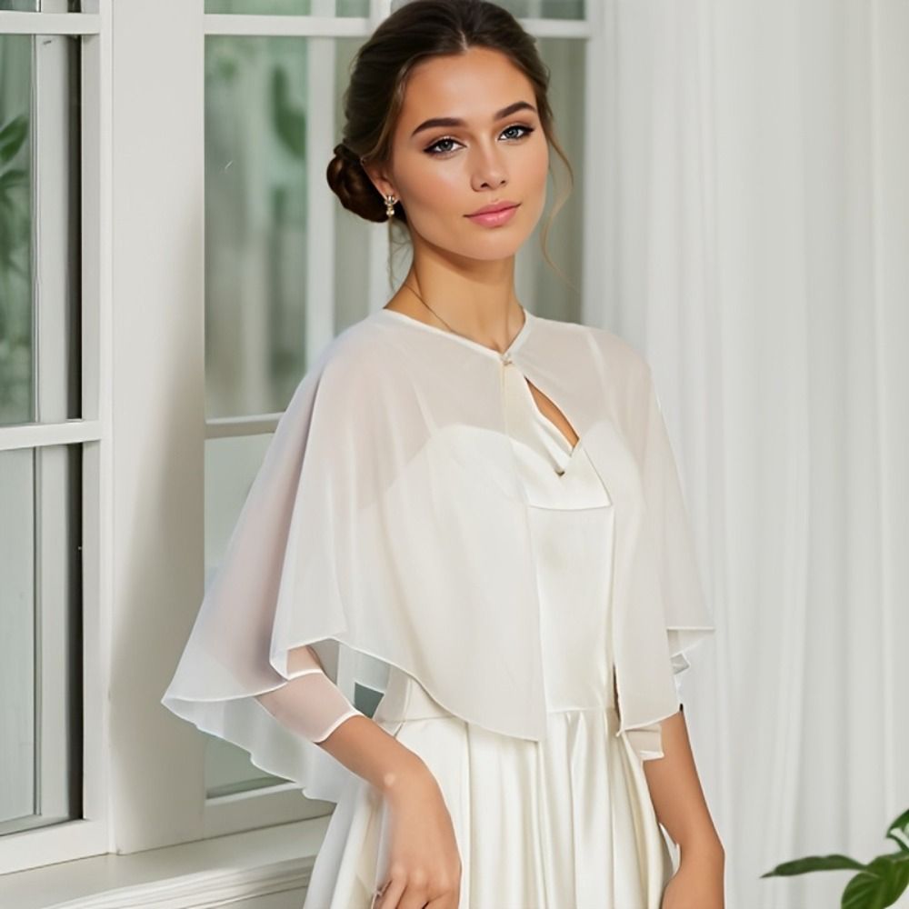 ผ้าคลุมไหล่ชีฟองเนื้อบางเบาสไต - Stole Wedding Shawl บทวิจารณ์และราคา