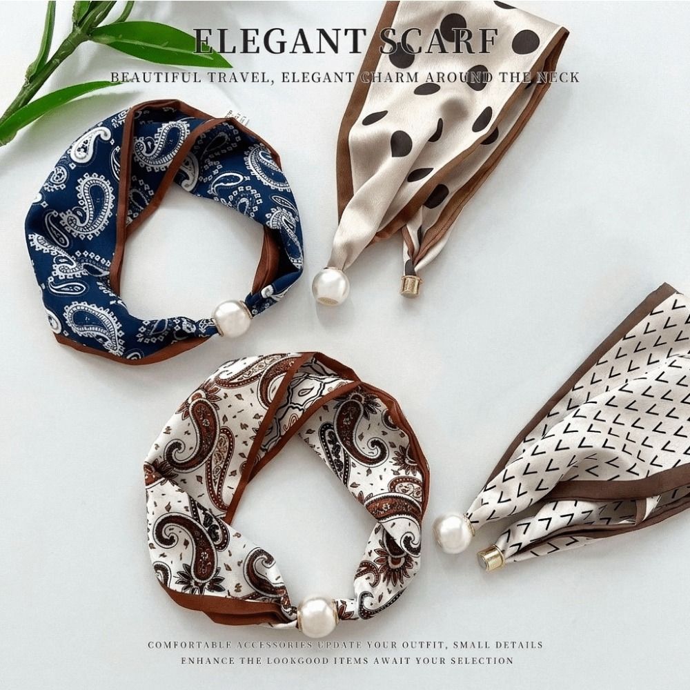 ผ้าพันคอไหมมุกแบบบางนุ่มพร้อมต - Ascot Neck Scarf บทวิจารณ์และราคา