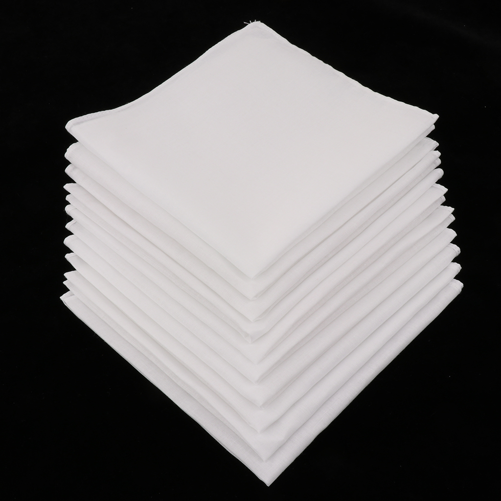 20/40Pcs Plain ตรวจสอบพ็อกเก็ต - Handkerchief Cotton Men บทวิจารณ์และราคา