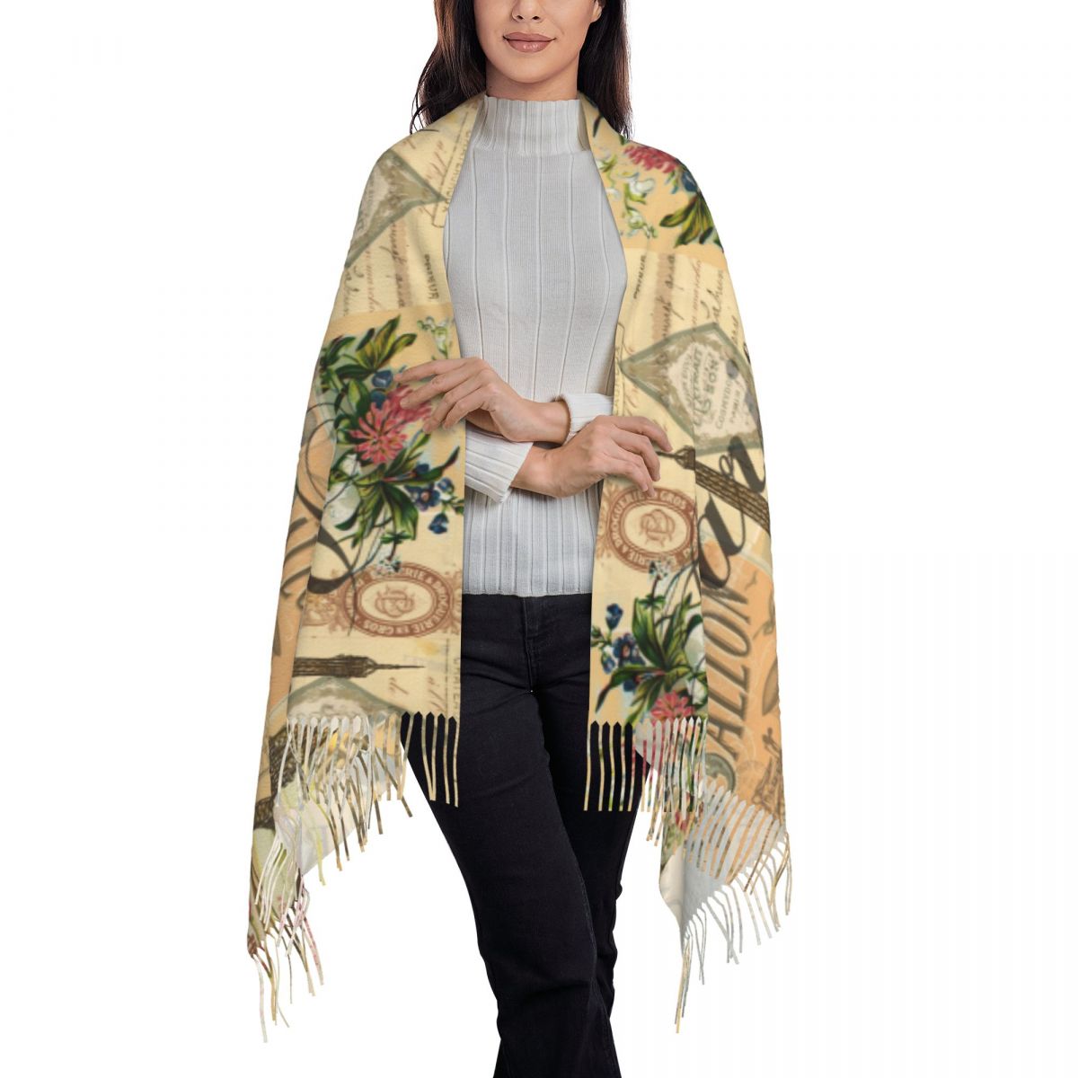 ผ้าคลุมไหล่ผู้หญิง ผ้าพันคอฤดู - Pashmina Wrap Large บทวิจารณ์และราคา