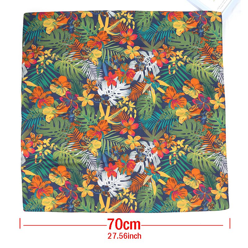 ผ้าพันคอพิมพ์ลายใบไม้ดอกไม้ขนา - Bandana Cotton บทวิจารณ์และราคา